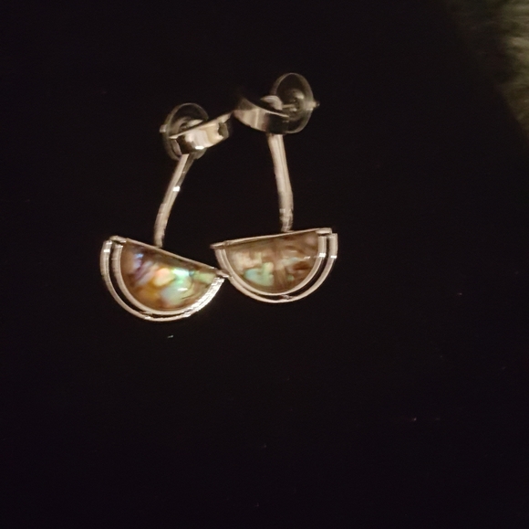 Half moon abalone earrings. Nwot. - Picture 2 of 5